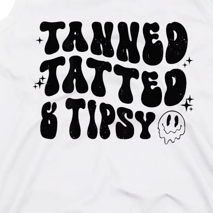 Tanned Tatted And Tipsy Trendy Beach Summer Vacation Tank Top