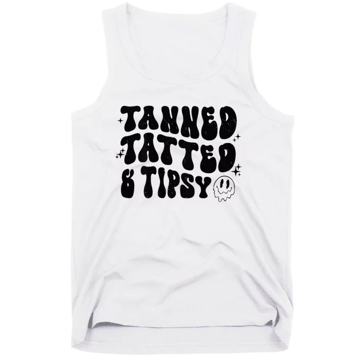 Tanned Tatted And Tipsy Trendy Beach Summer Vacation Tank Top