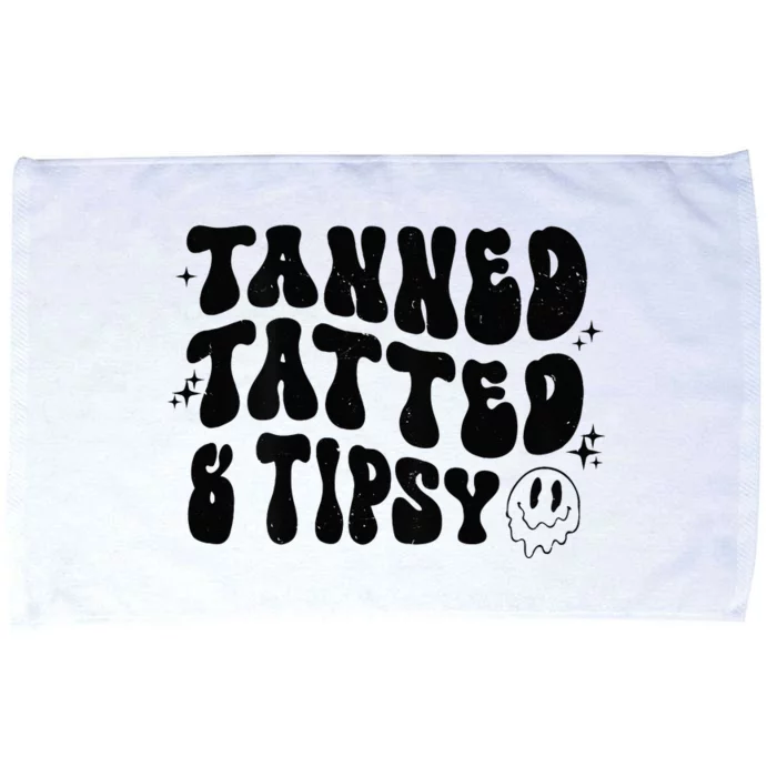 Tanned Tatted And Tipsy Trendy Beach Summer Vacation Microfiber Hand Towel