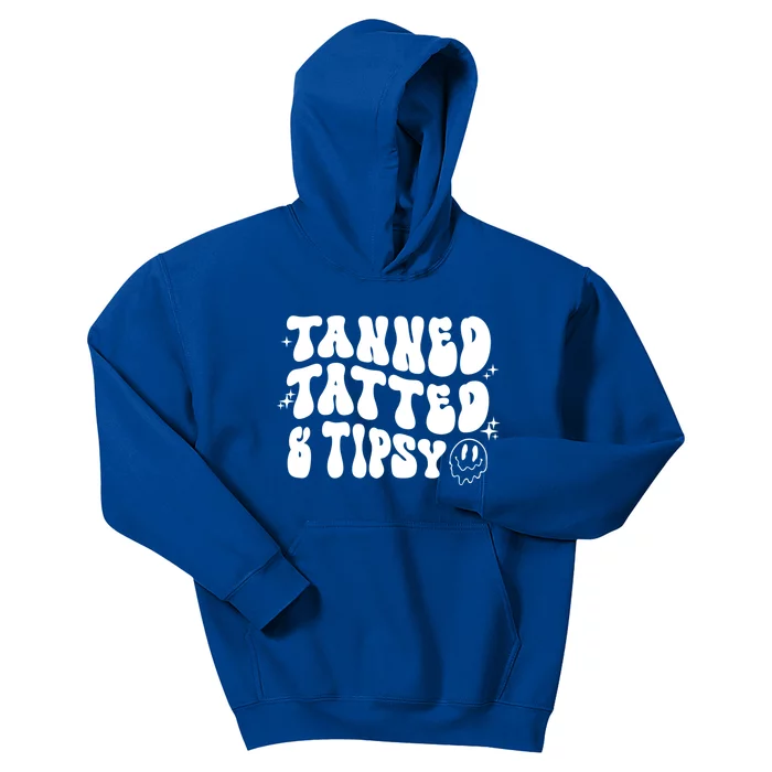 Tanned Tatted And Tipsy Trendy Beach Summer Vacation Great Gift Kids Hoodie