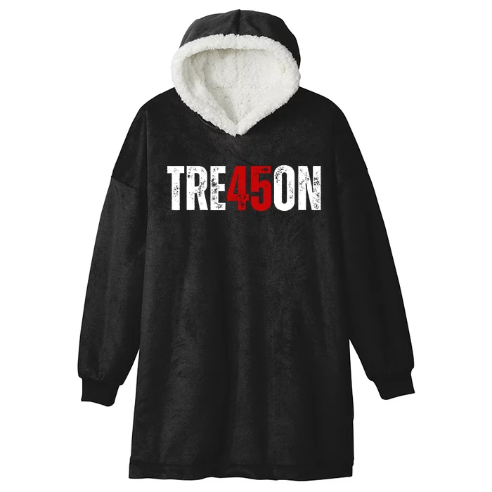 Tre45on Treason Anti Trump Impeach Trump F Trump 86 45 Gift Hooded Wearable Blanket