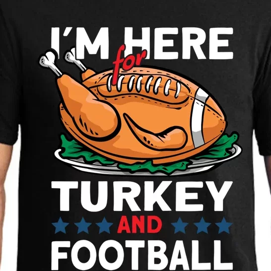 Thanksgiving Turkey And Football Great Gift Pajama Set