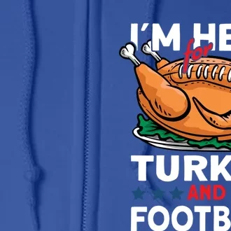 Thanksgiving Turkey And Football Great Gift Full Zip Hoodie