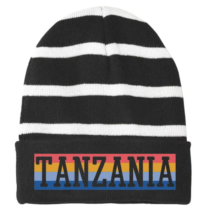 Tanzania Tanzanian African Striped Beanie with Solid Band