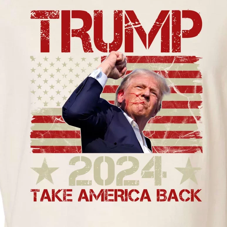 Trump Take America Back Fist Pump Shot Rally 2024 Garment-Dyed Women's Muscle Tee