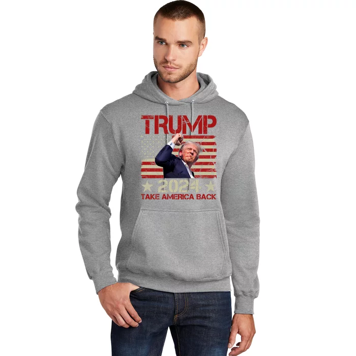 Trump Take America Back Fist Pump Shot Rally 2024 Hoodie