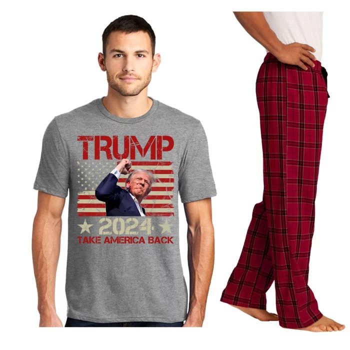 Trump Take America Back Fist Pump Shot Rally 2024 Pajama Set