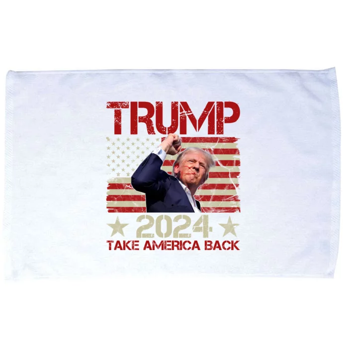 Trump Take America Back Fist Pump Shot Rally 2024 Microfiber Hand Towel