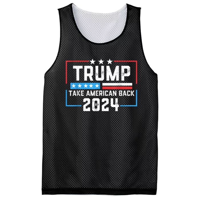 Trump Take America Back 2024 Usa Flag Patriotic 4th Of July Mesh Reversible Basketball Jersey Tank