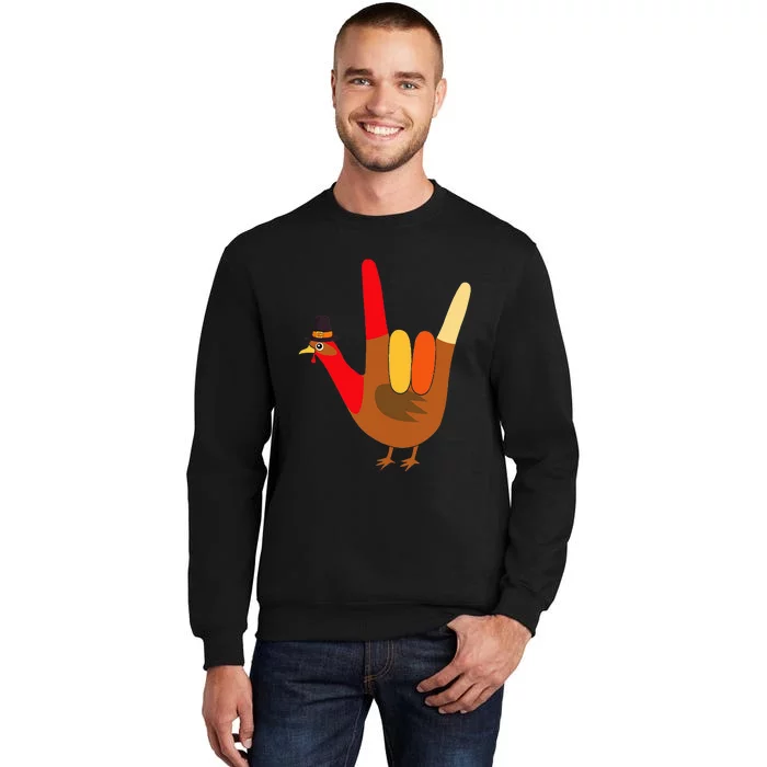 Thanksgiving Turkey ASL Love Gesture Adorable Holiday Sweatshirt