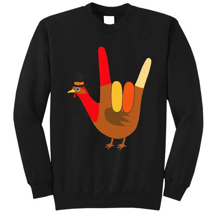 Thanksgiving Turkey ASL Love Gesture Adorable Holiday Sweatshirt