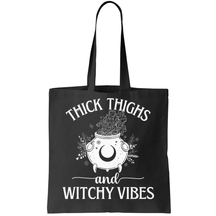 Thick Thighs And Witchy Vibes Halloween For Women Tote Bag