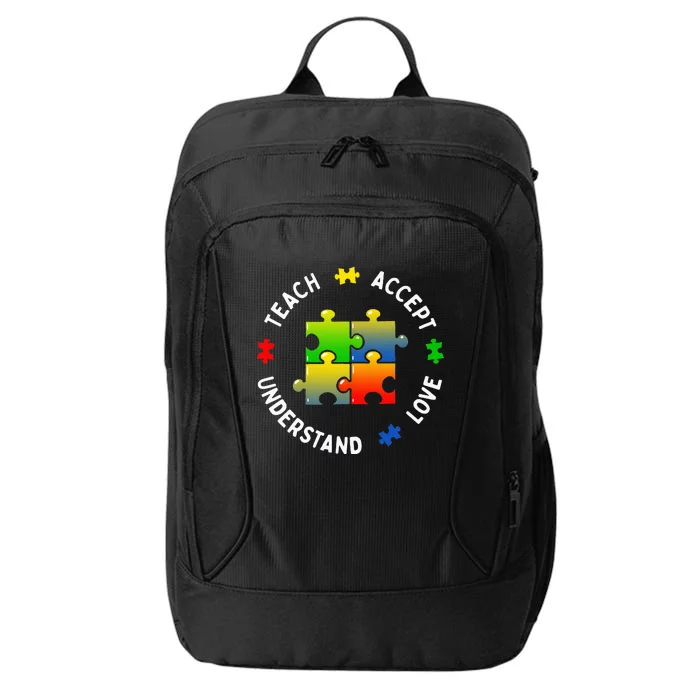 Teacher Teach Accept Understand Autism Community City Backpack