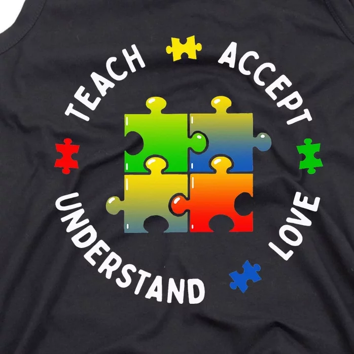 Teacher Teach Accept Understand Autism Community Tank Top