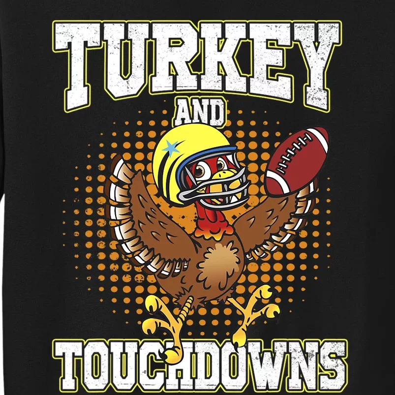 Thanksgiving Turkey And Touchdowns Football Lover Autumn Sweatshirt