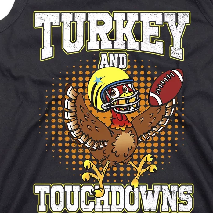 Thanksgiving Turkey And Touchdowns Football Lover Autumn Tank Top