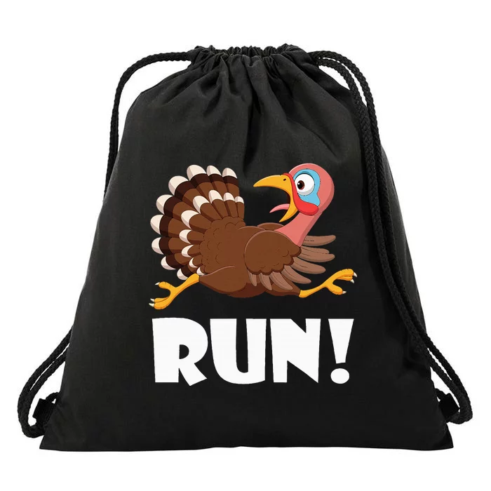 Turkey Trot Adult Running Costume Face Run Drawstring Bag