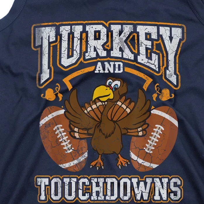 Thanksgiving Turkey And Touchdowns Football Tank Top