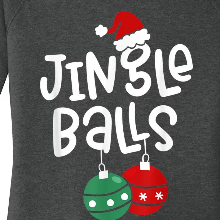 Tinsel Tits And Jingle Balls Funny Matching Christmas Couple Women's Perfect Tri Tunic Long Sleeve Shirt