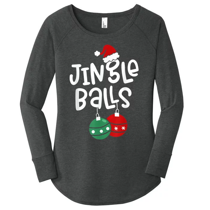 Tinsel Tits And Jingle Balls Funny Matching Christmas Couple Women's Perfect Tri Tunic Long Sleeve Shirt