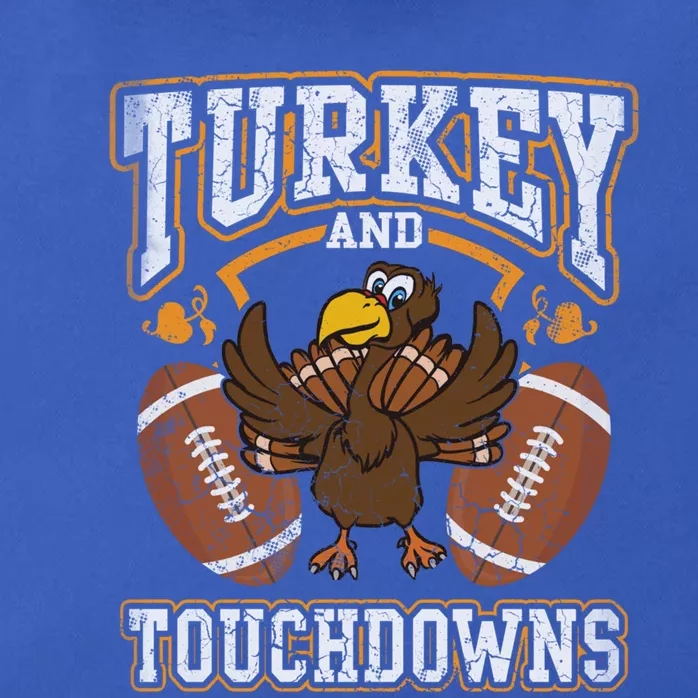 Thanksgiving Turkey And Touchdowns Football Cute Gift Zip Tote Bag