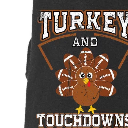 Thanksgiving Turkey And Touchdowns Football Doggie 3-End Fleece Hoodie