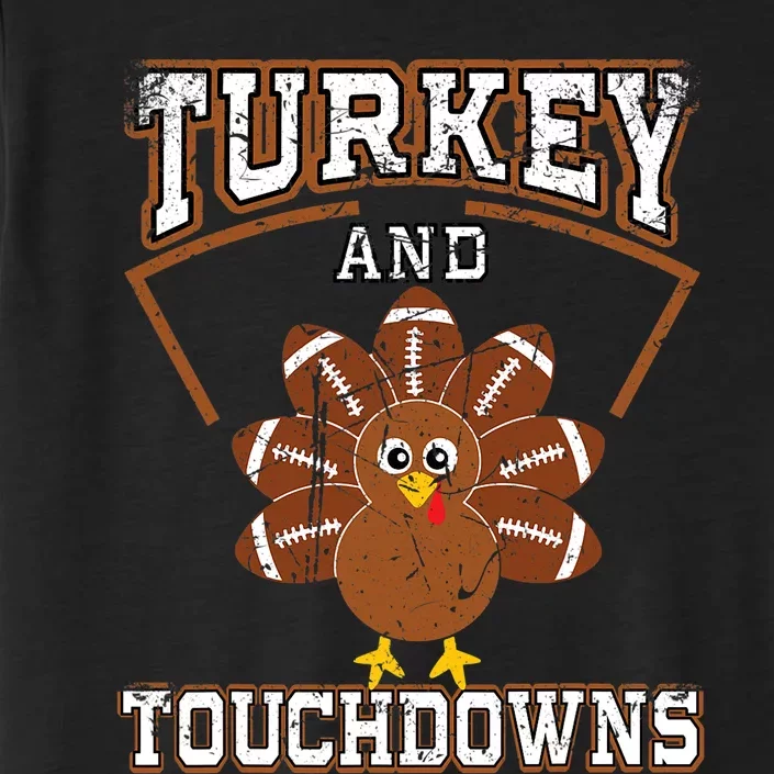 Thanksgiving Turkey And Touchdowns Football ChromaSoft Performance T-Shirt