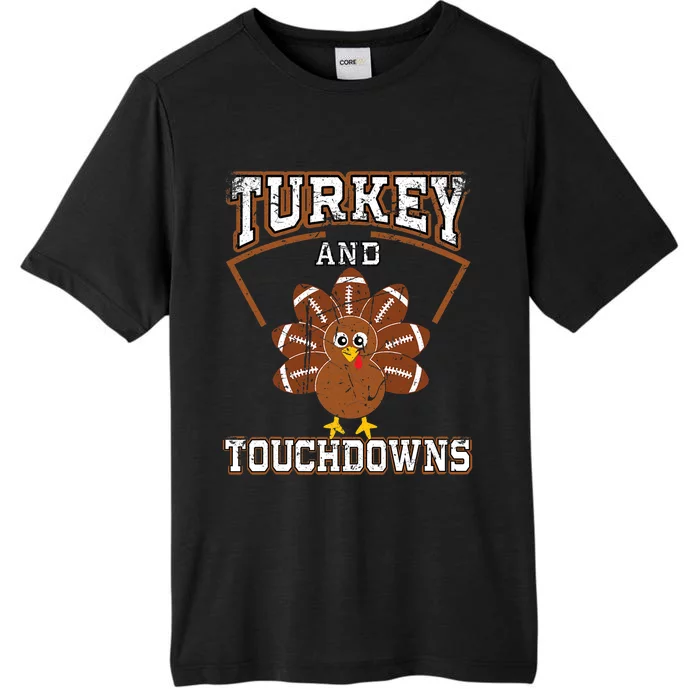 Thanksgiving Turkey And Touchdowns Football ChromaSoft Performance T-Shirt