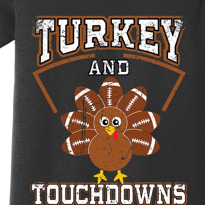 Thanksgiving Turkey And Touchdowns Football Baby Bodysuit