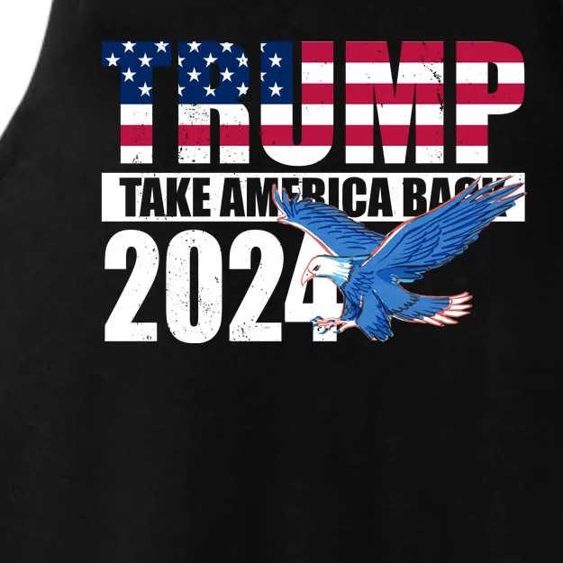 Trump Take America Back 2024 Eagle Ladies Tri-Blend Wicking Tank