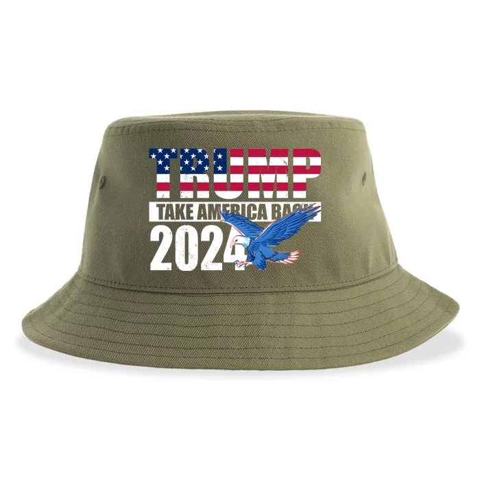 Trump Take America Back 2024 Eagle Sustainable Bucket Hat