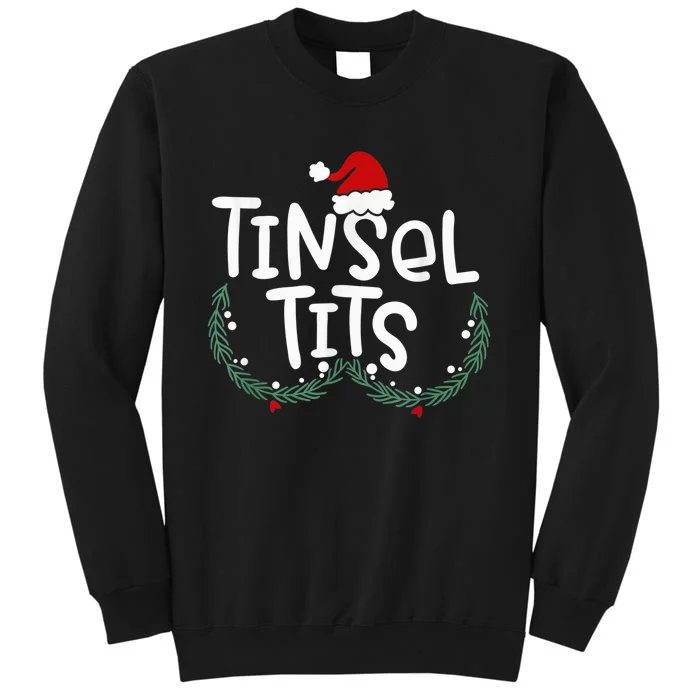 Tinsel Tits And Jingle Balls Funny Matching Christmas Couple Tall Sweatshirt