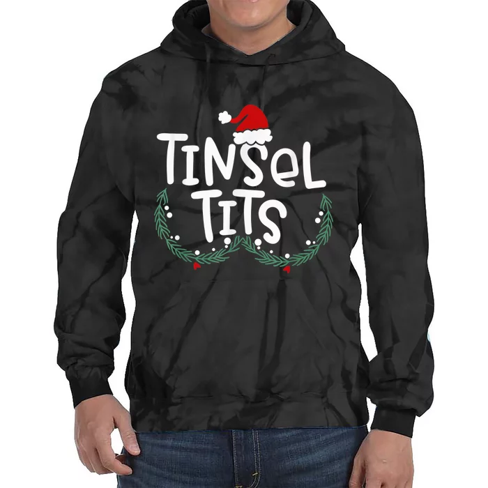 Tinsel Tits And Jingle Balls Funny Matching Christmas Couple Tie Dye Hoodie