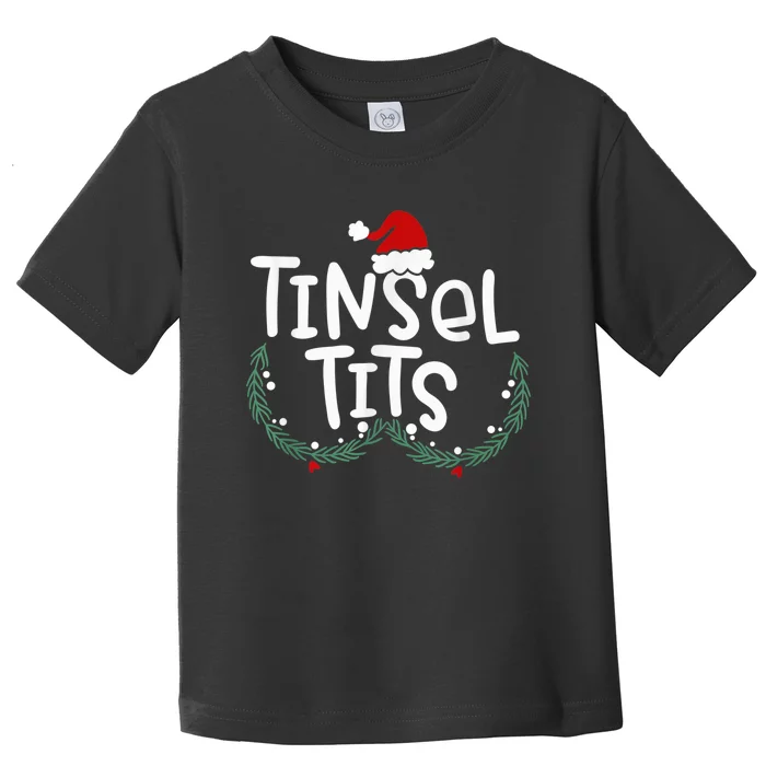 Tinsel Tits And Jingle Balls Funny Matching Christmas Couple Toddler T-Shirt