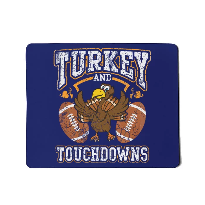 Thanksgiving Turkey And Touchdowns Football Mousepad