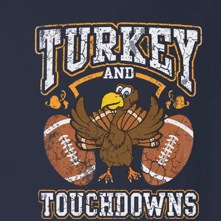 Thanksgiving Turkey And Touchdowns Football Toddler Long Sleeve Shirt