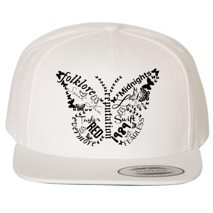 Taylor Ttpd Album Butterfly Silhouette Wool Snapback Cap