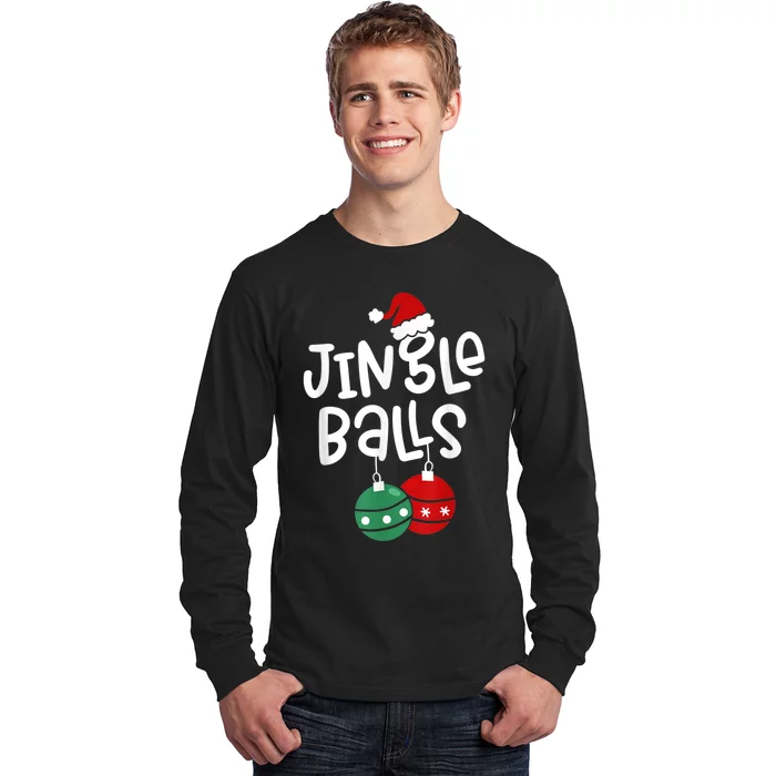 Tinsel Tits And Jingle Balls Funny Matching Christmas Couple Long Sleeve Shirt