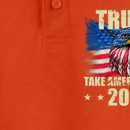 Trump Take America Back 2024 Eagle Usa Flag Dry Zone Grid Performance Polo