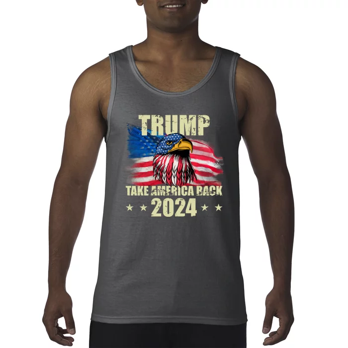 Trump Take America Back 2024 Eagle Usa Flag Tank Top