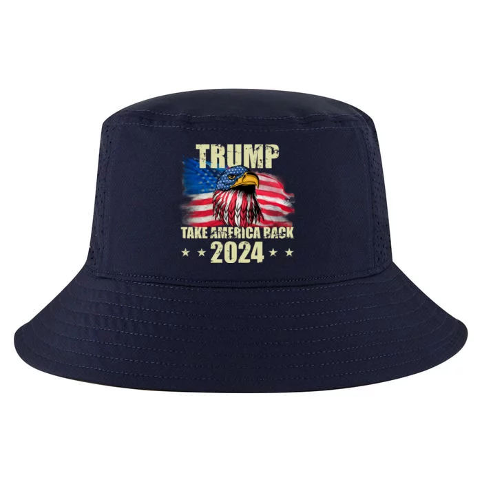 Trump Take America Back 2024 Eagle Usa Flag Cool Comfort Performance Bucket Hat