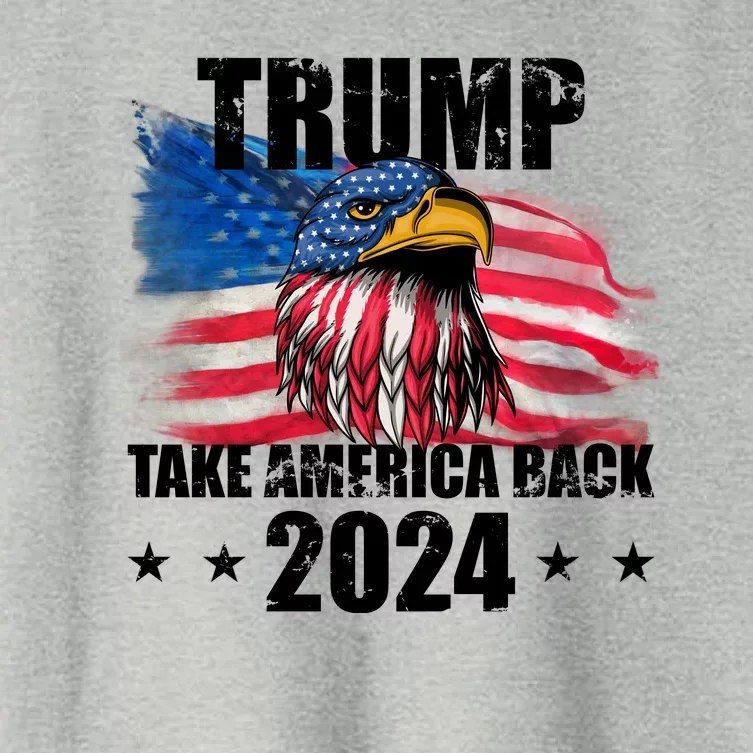 Trump Take America Back 2024 Eagle Usa Flag Women's Crop Top Tee