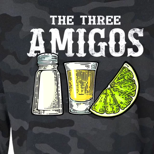 The Three Amigos Lime Salt Tequila Funny Cinco De Mayo Gifts Cropped Pullover Crew