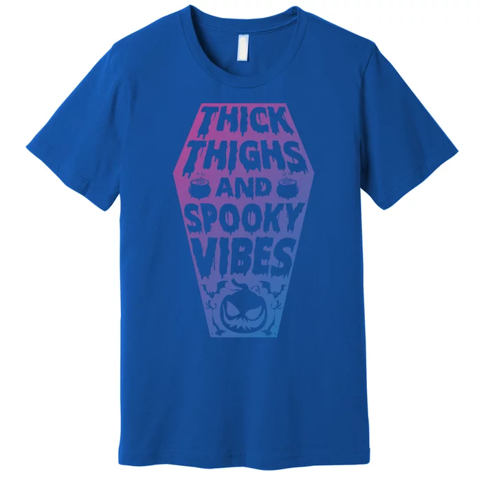 Thick Thighs And Spooky Vibes Halloween Costume Party Dress Gift Premium T-Shirt