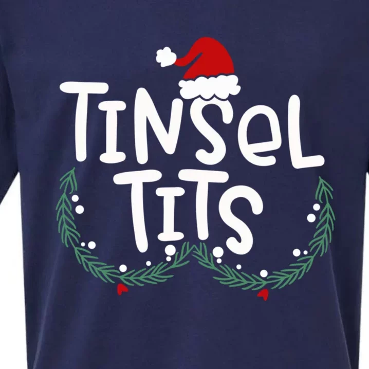 Tinsel Tits Jingle Balls Funny Matching Christmas Couple Chestnuts Sueded Cloud Jersey T-Shirt