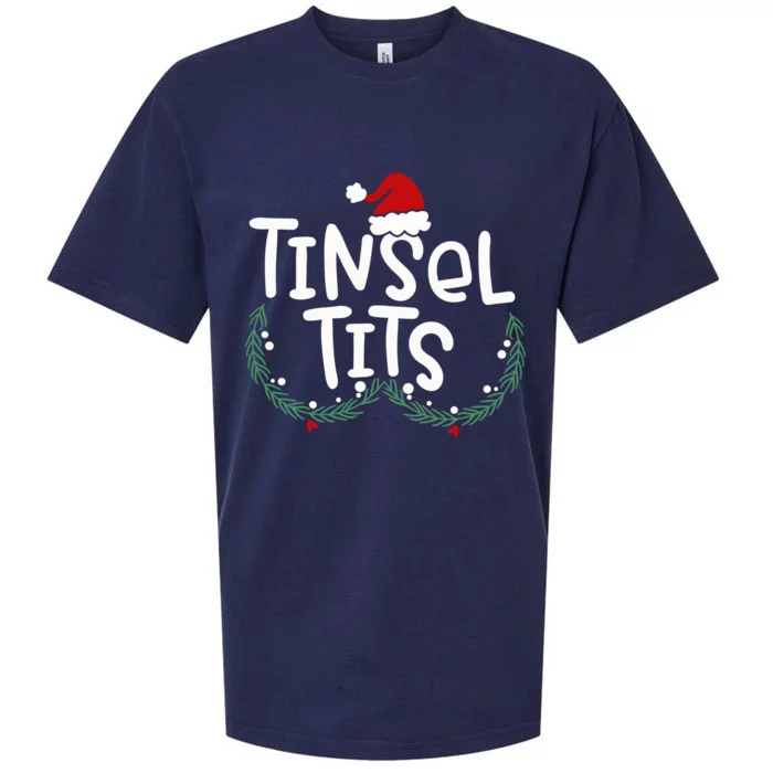 Tinsel Tits Jingle Balls Funny Matching Christmas Couple Chestnuts Sueded Cloud Jersey T-Shirt