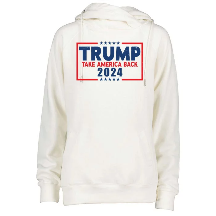 Trump Take America Back 2024 Election Womens Funnel Neck Pullover Hood