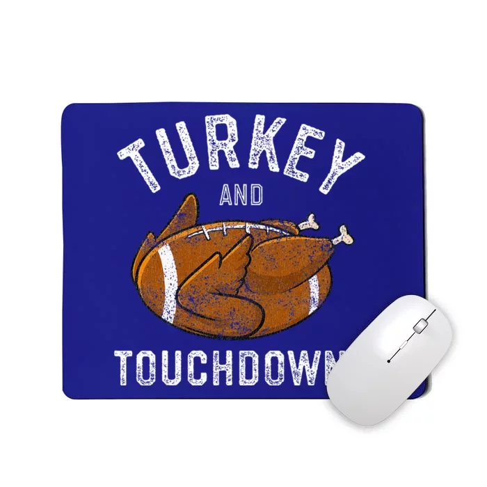 Thanksgiving Turkey And Touchdowns Football Mousepad