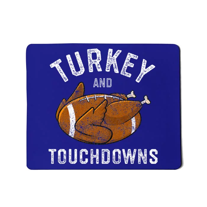 Thanksgiving Turkey And Touchdowns Football Mousepad