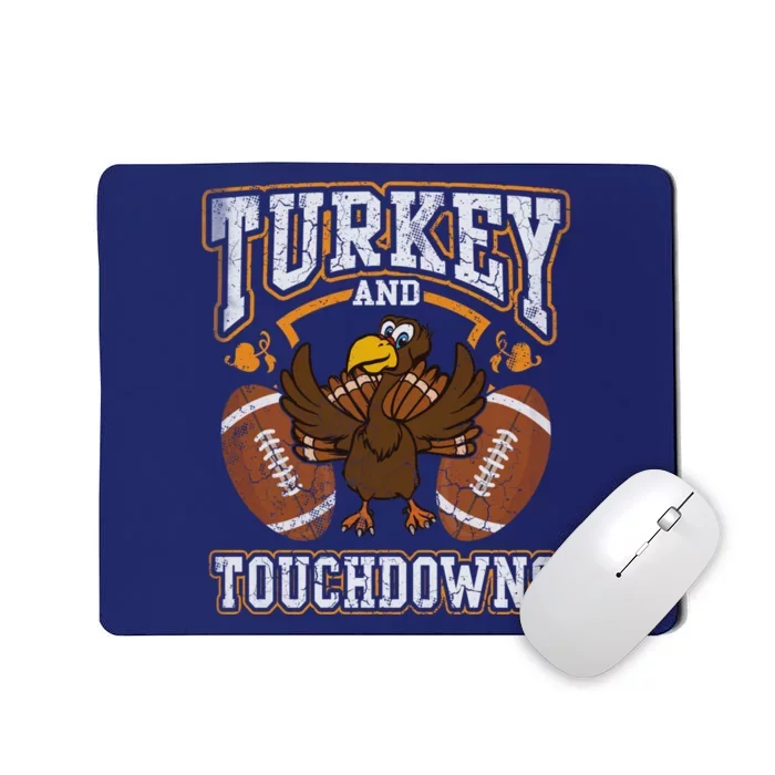 Thanksgiving Turkey And Touchdowns Football Mousepad